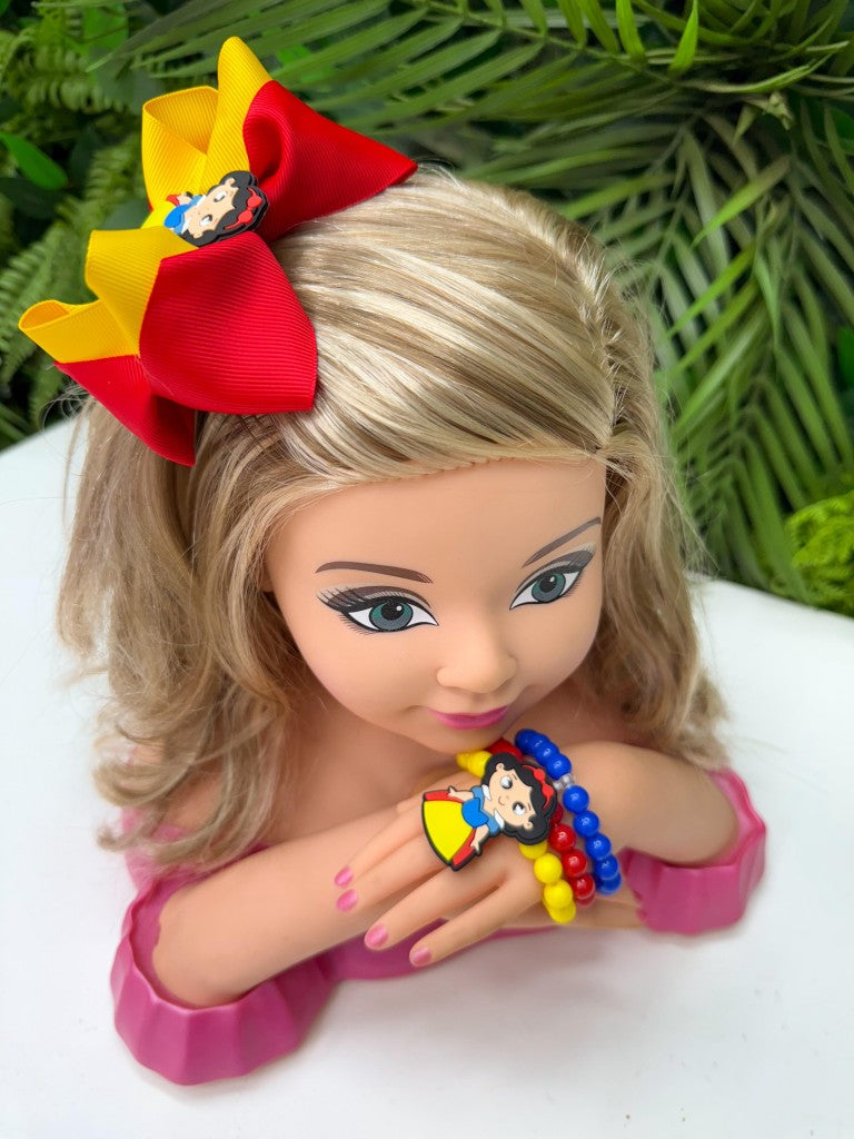 Laço Belli Tematico Princesa Maça + Pulseira (LCOBLLTMTCBRNDNVPLS)