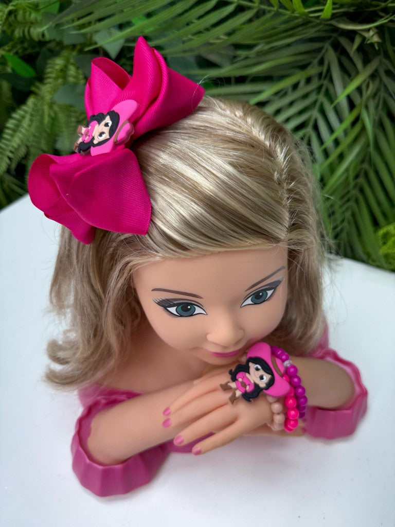 Laço Belli Tematico Ana Castela + Pulseira Pink (LCOBLLITMTCANCSTLPIK)