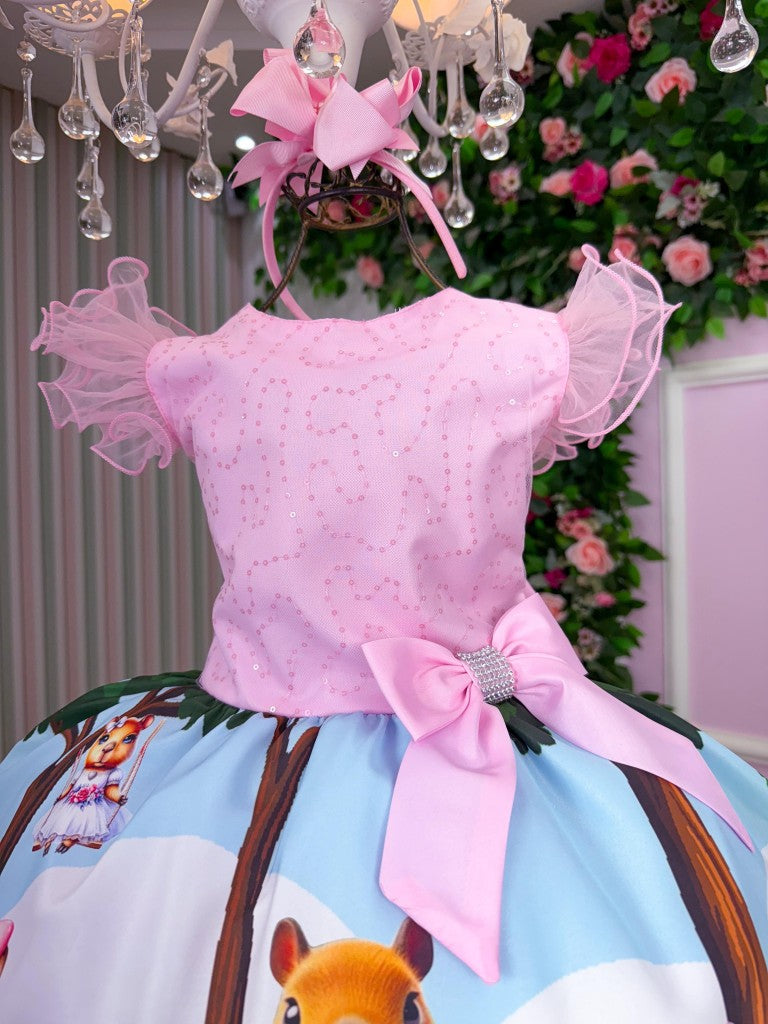 Vestido Infantil Bebê Menina Temático Capivara