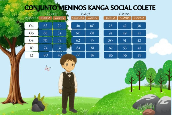 Conjunto Meninos Kanga Social Preto Colete (CJTMSCKNGBLPTO)