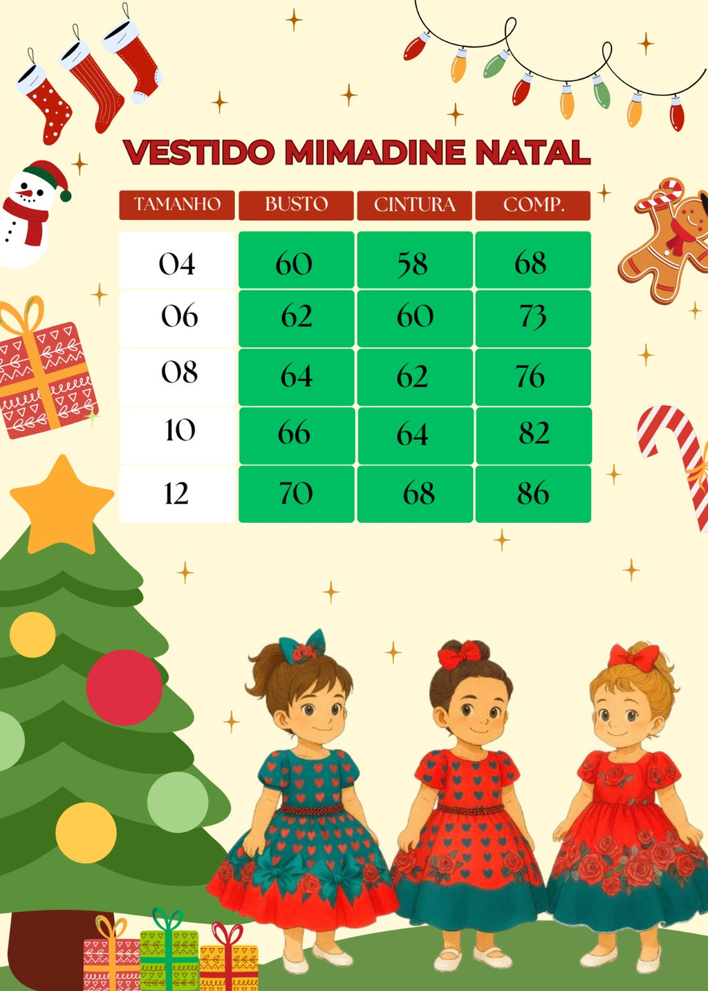 Vestido Mimadine Melissa Natal Verde (VESTMMDMLSNTLVRD)