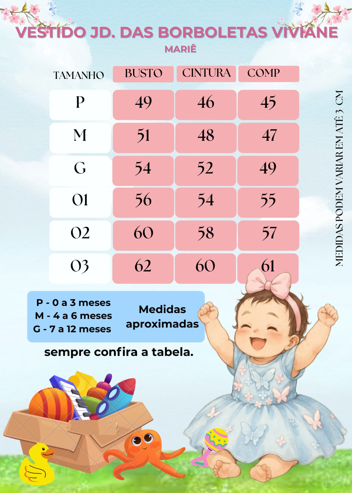Vestido Marie Jardim das Borboletas Branco Viviane (VSTDMJDDBORBVV)