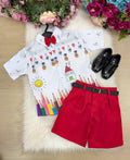 Conjunto Miss cherry Meninos - Lapis Aquarela Vermelho ABC (CMSMSSCHRRMNILPSAQRL)