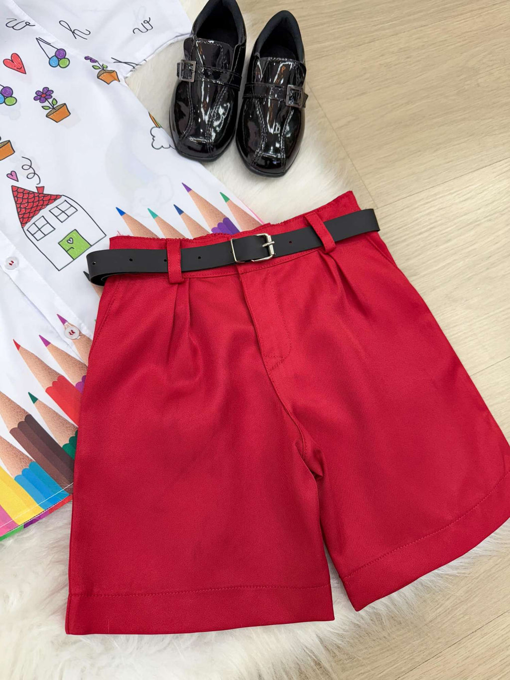 Conjunto Miss cherry Meninos - Lapis Aquarela Vermelho ABC (CMSMSSCHRRMNILPSAQRL)