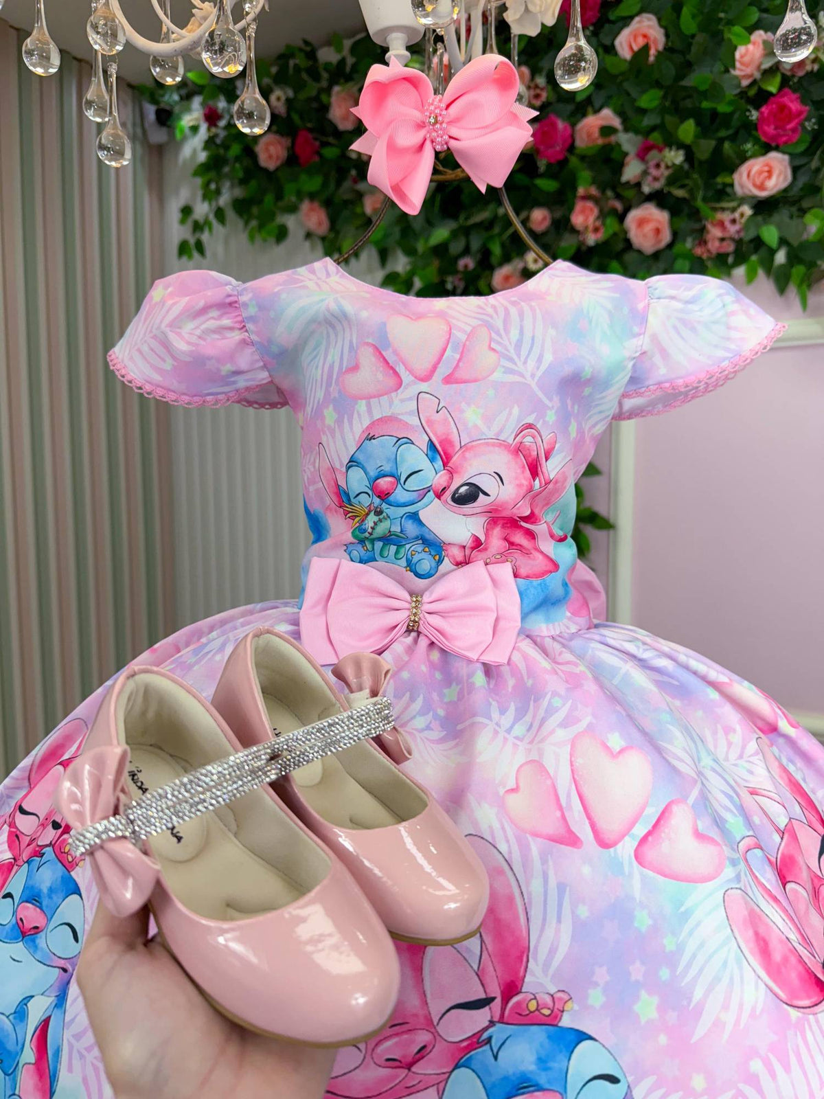 Vestido Tematico Luxo Stitch e Angel Modelo 2 (VESTTMCLXSTTANMD2)