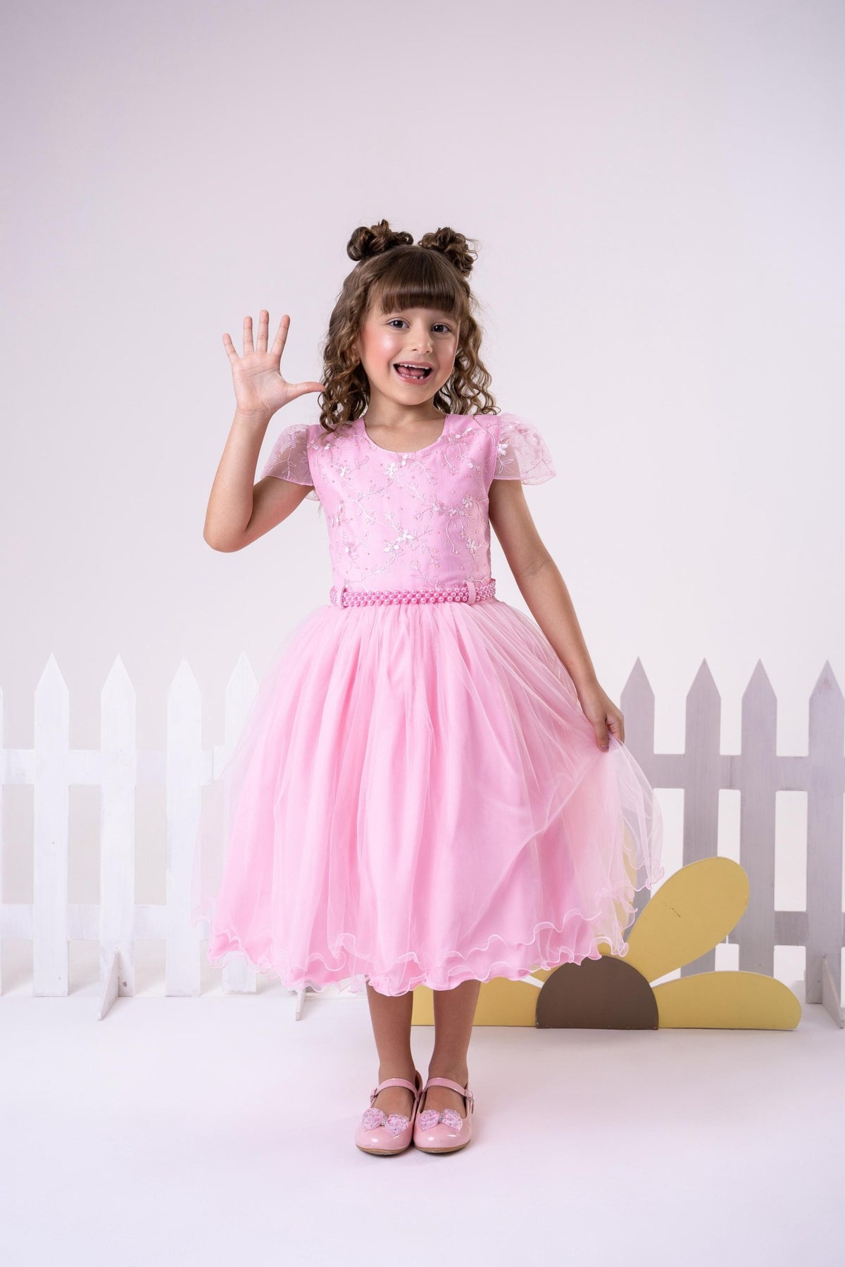 Vestido Infantil Menina Bonita Beatriz Rosa Bebe (VESTINFMNNBNTBRSBB)