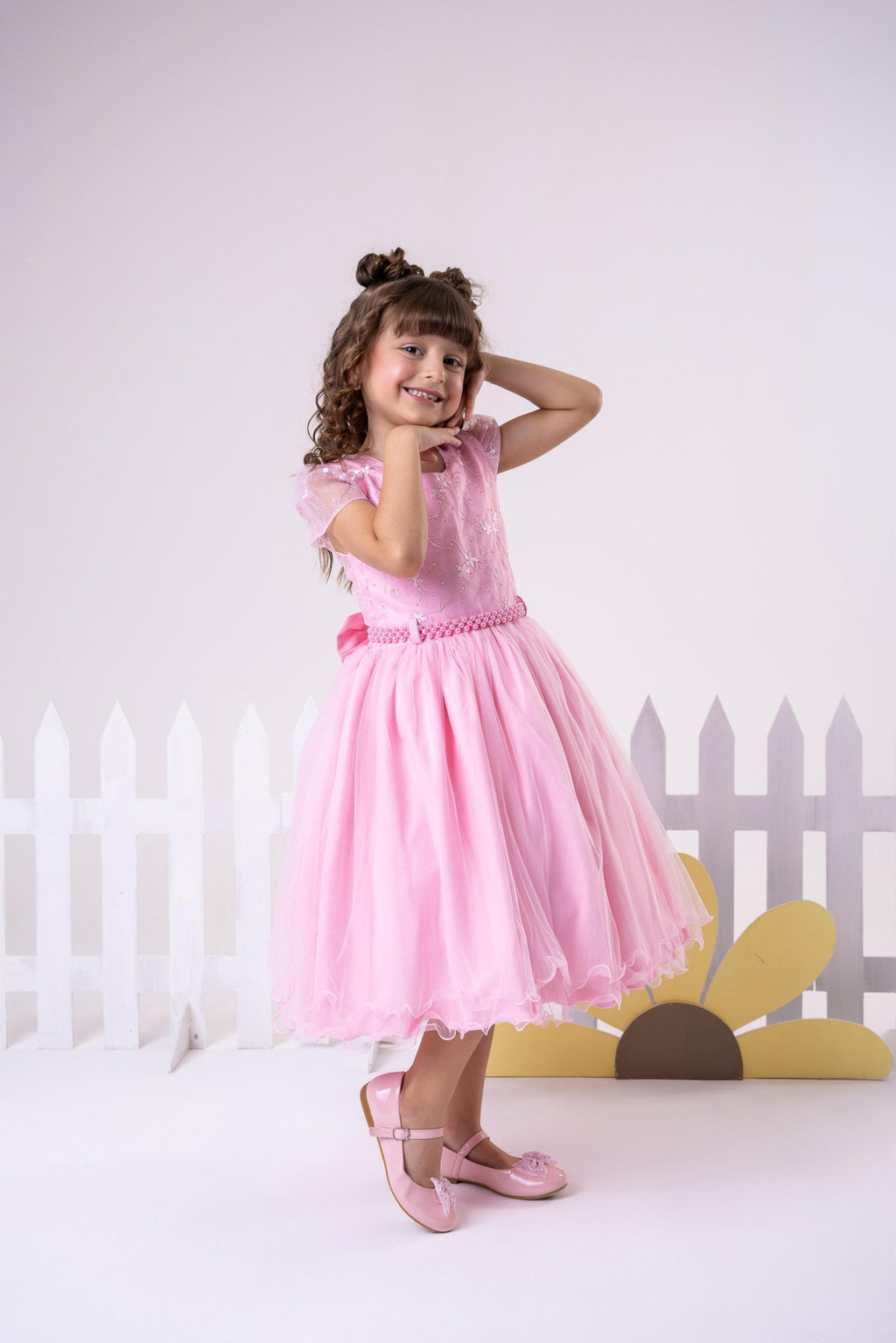 Vestido Infantil Menina Bonita Beatriz Rosa Bebe (VESTINFMNNBNTBRSBB)