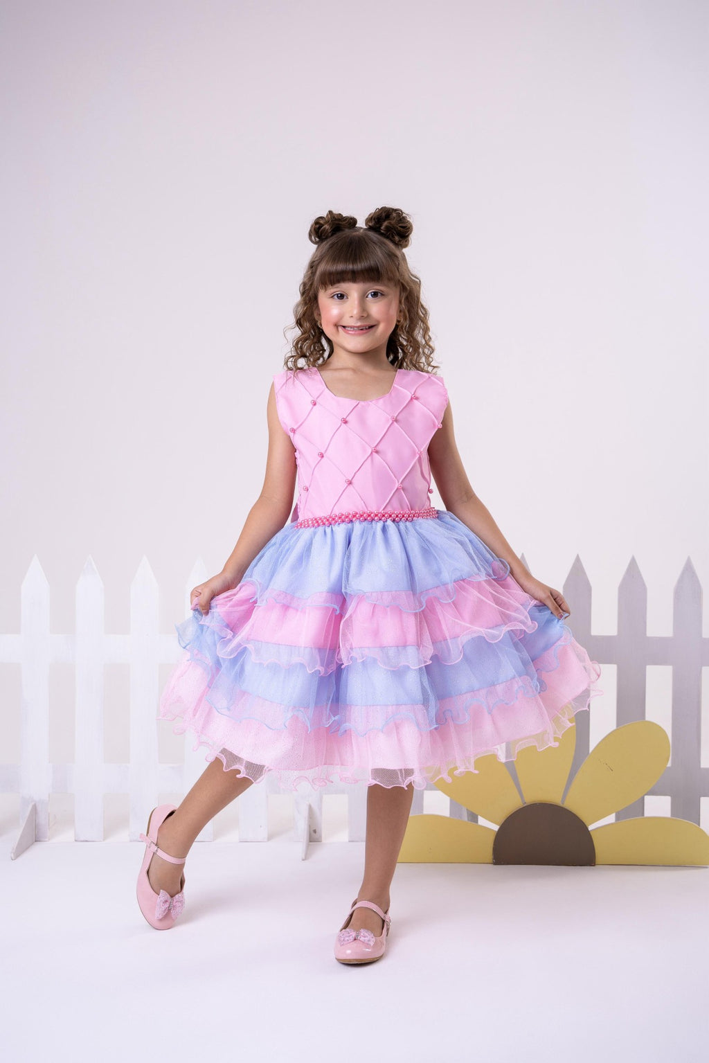 Vestido Ysa Kids Lauren Rosa - Colorido - Candy (VESTYSKLRRS)