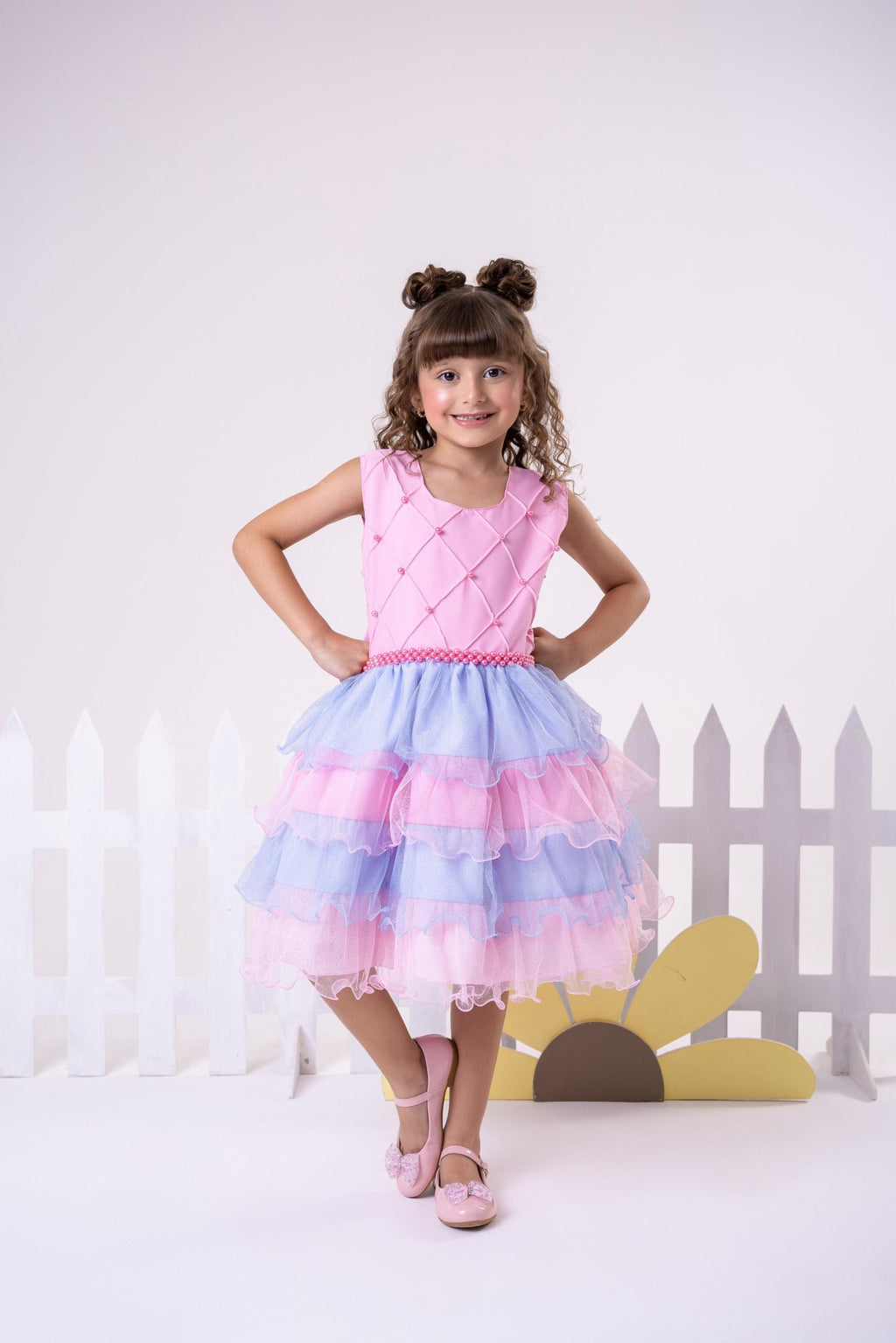 Vestido Ysa Kids Lauren Rosa - Colorido - Candy (VESTYSKLRRS)