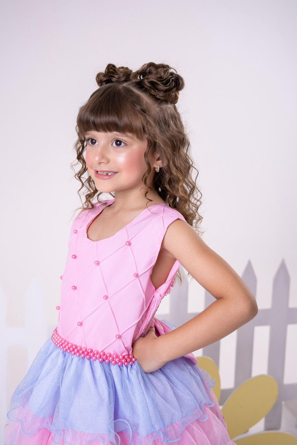 Vestido Ysa Kids Lauren Rosa - Colorido - Candy (VESTYSKLRRS)