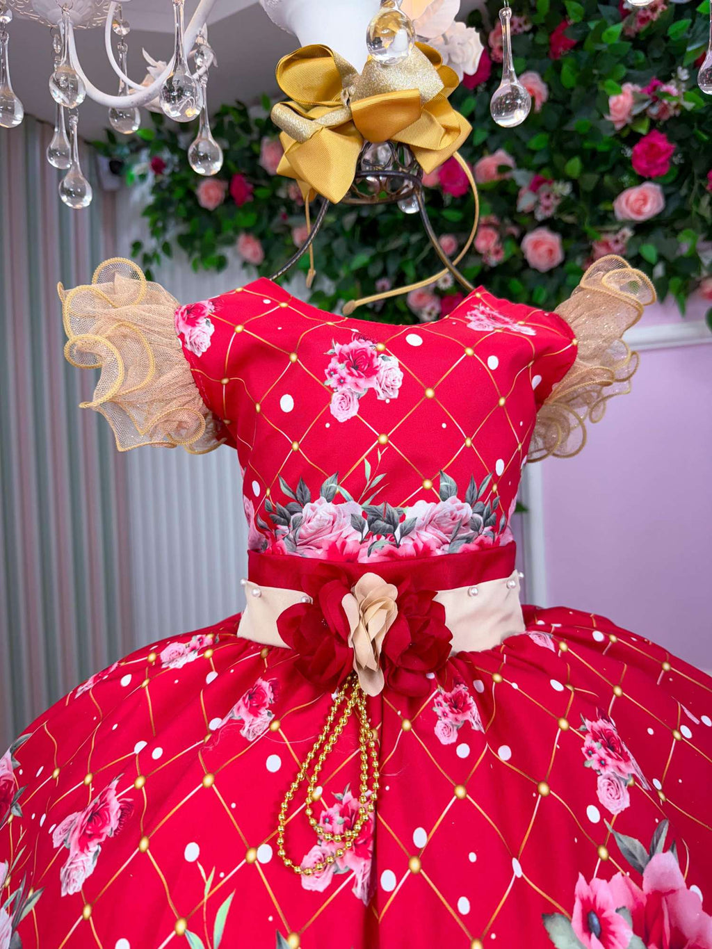 Vestido Marie Natalia Flores Vermelho - Natal (VESTMRNTLFLRVERMNTL)