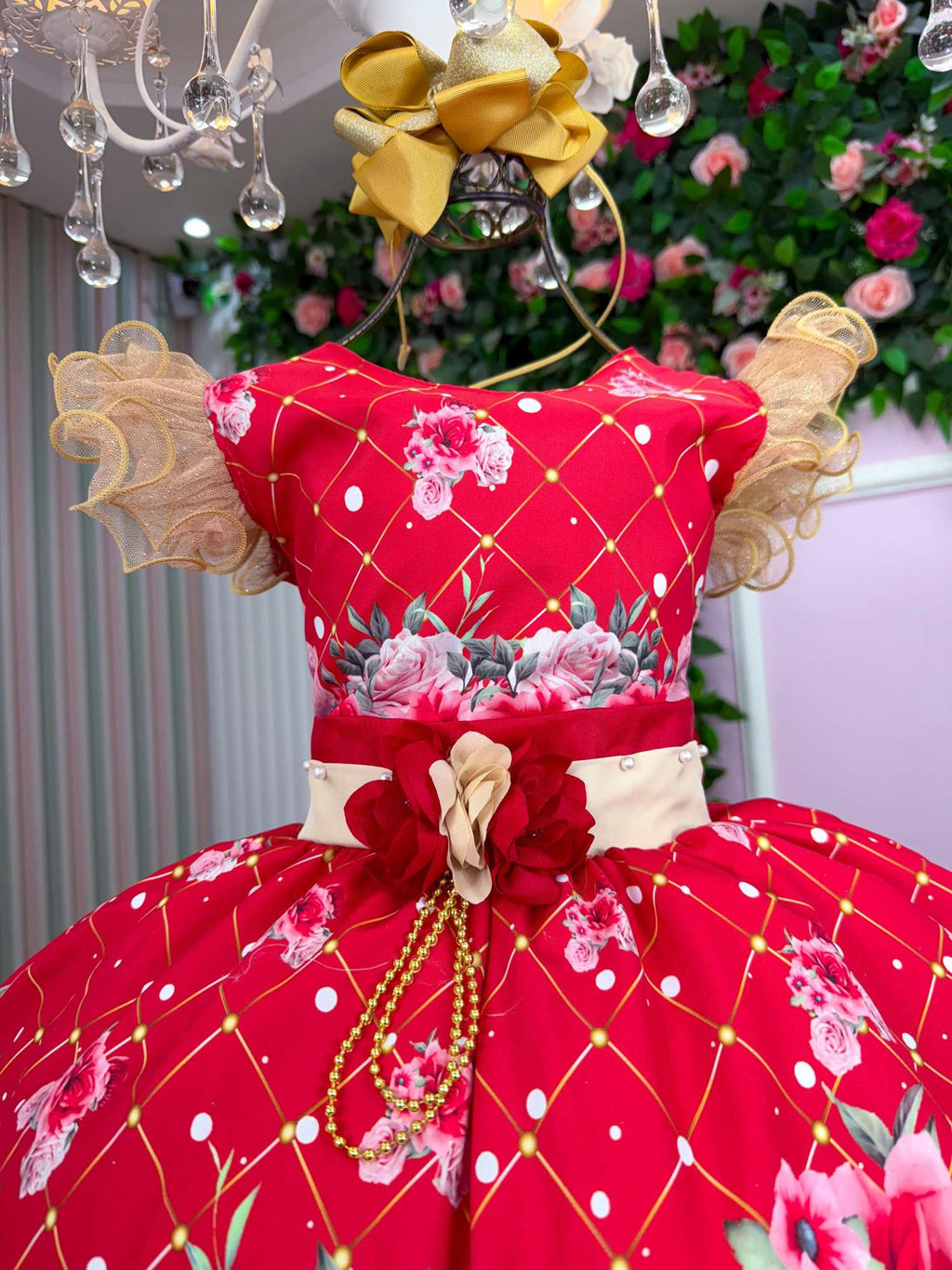 Vestido Marie Natalia Flores Vermelho - Natal (VESTMRNTLFLRVERMNTL)