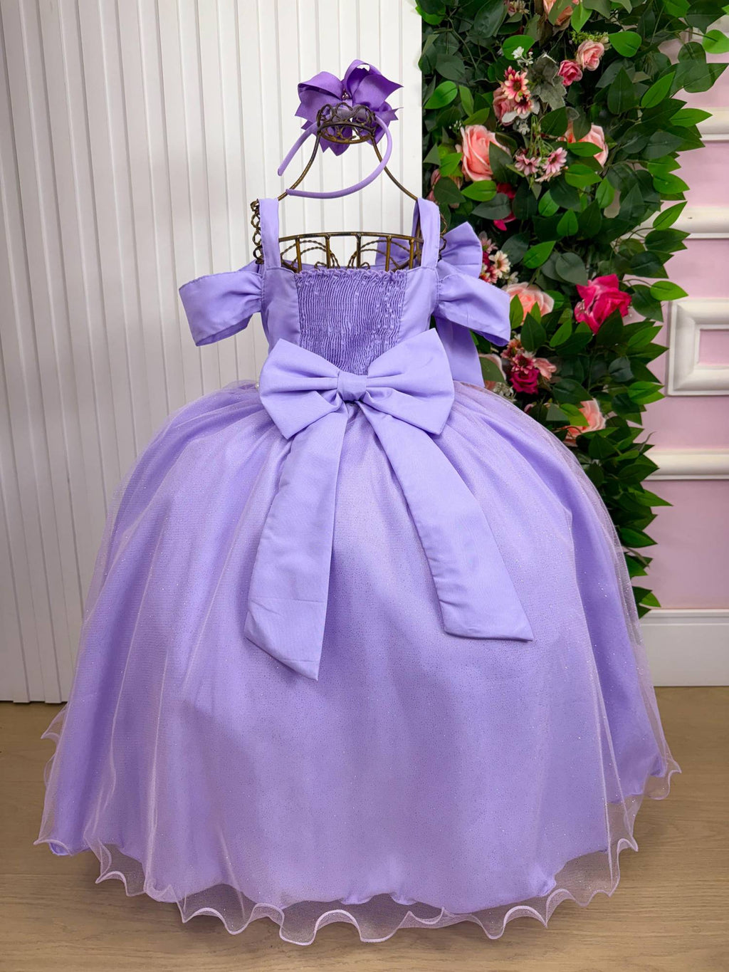 Vestido Banana Club Longo Doce Elegancia Lilas