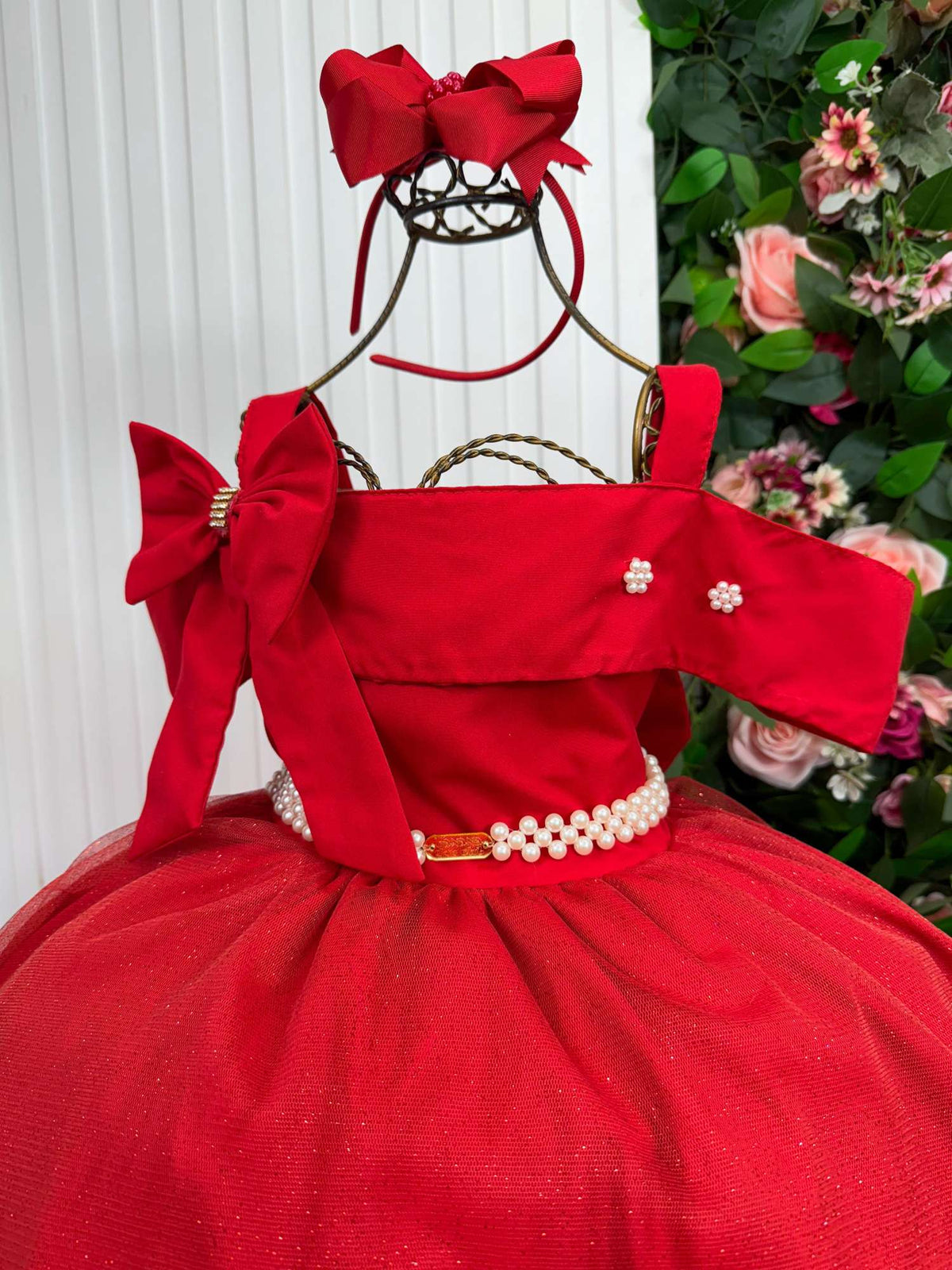 Vestido Banana Club Longo Doce Elegancia Vermelho