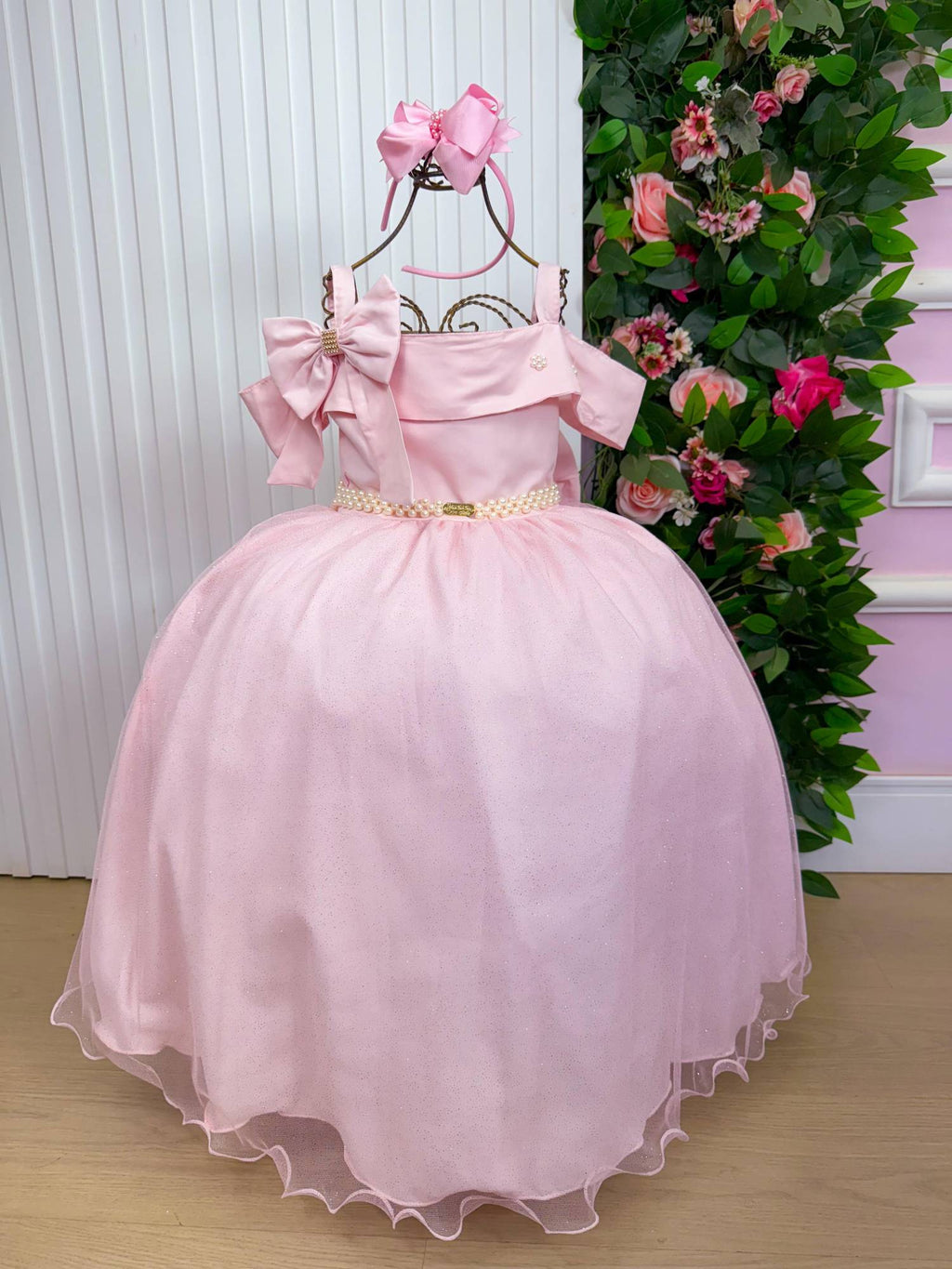 Vestido Banana Club Longo Doce Elegancia Rosa