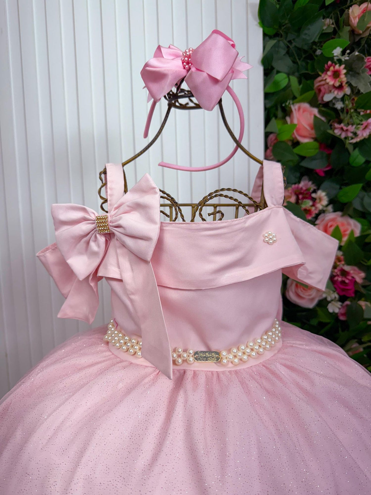 Vestido Banana Club Longo Doce Elegancia Rosa
