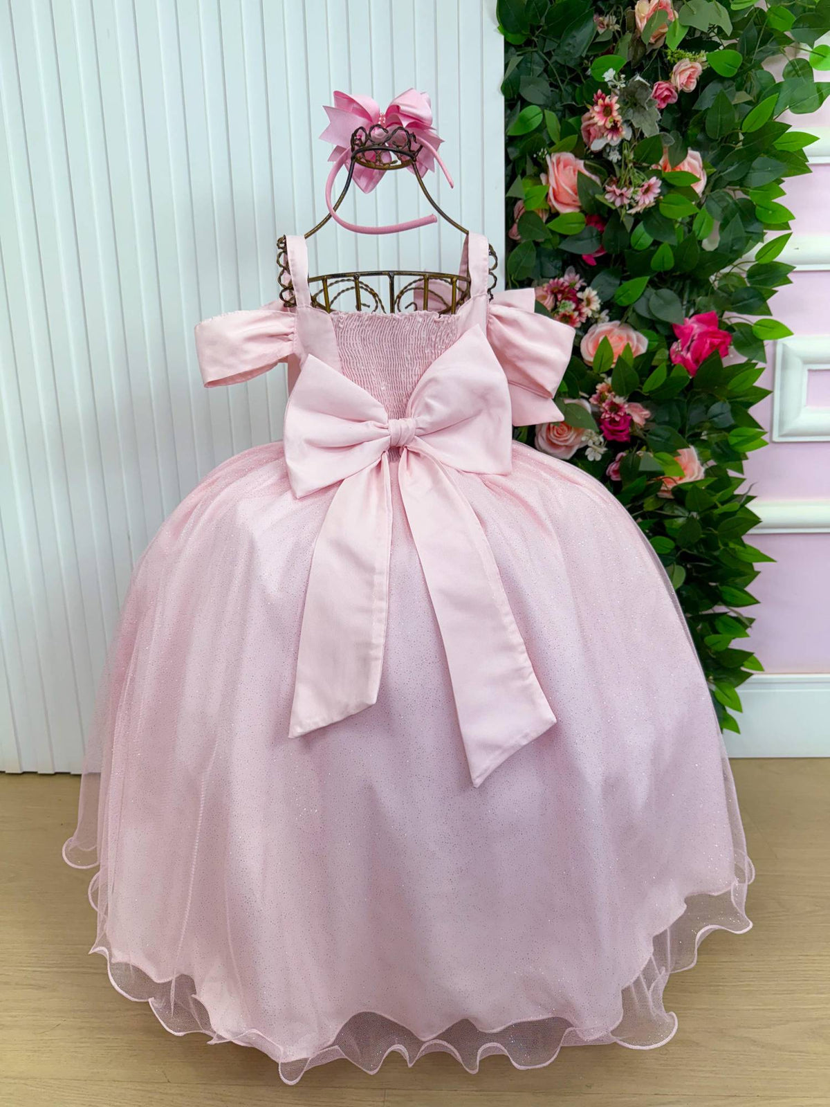 Vestido Banana Club Longo Doce Elegancia Rosa