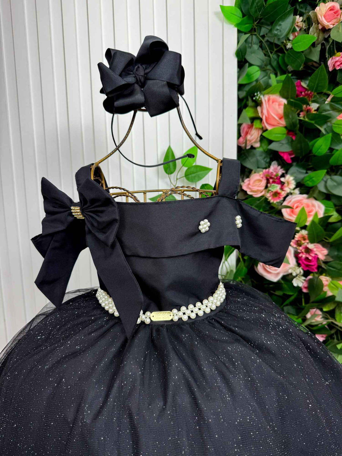Vestido Banana Club Longo Doce Elegancia Preto