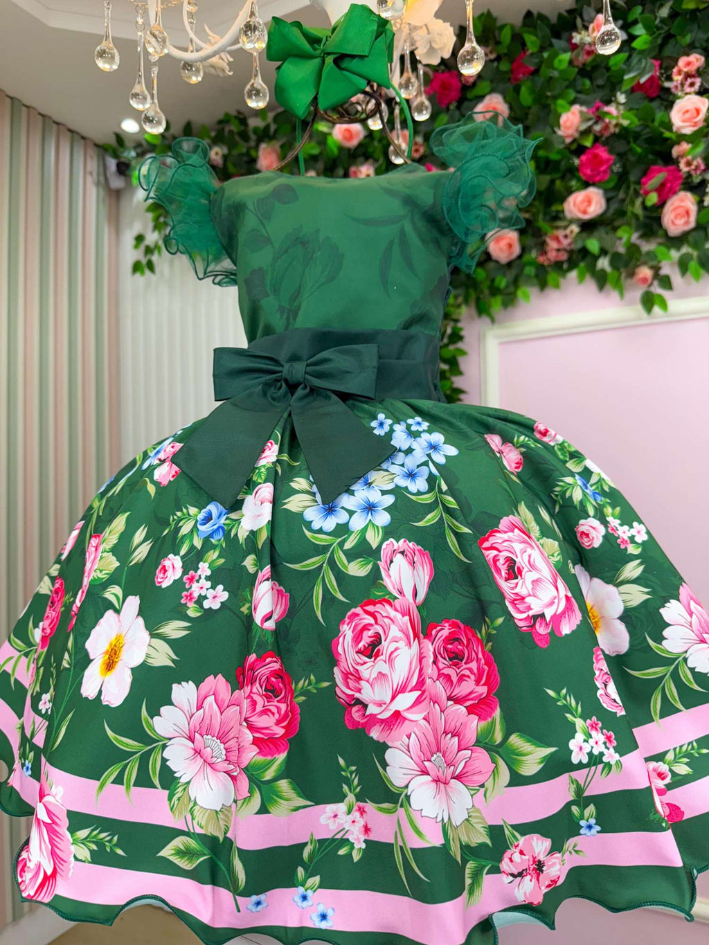 Vestido Marie Flor de Natal Verde (VESTMRIFLRDNTLVRD)