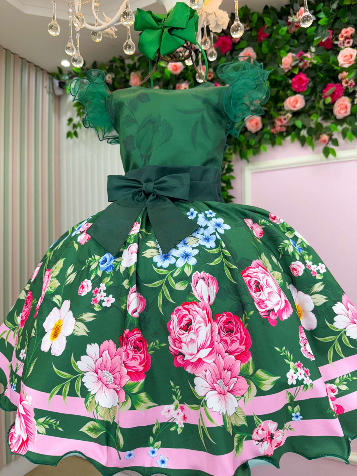 Vestido Marie Flor de Natal Verde (VESTMRIFLRDNTLVRD)