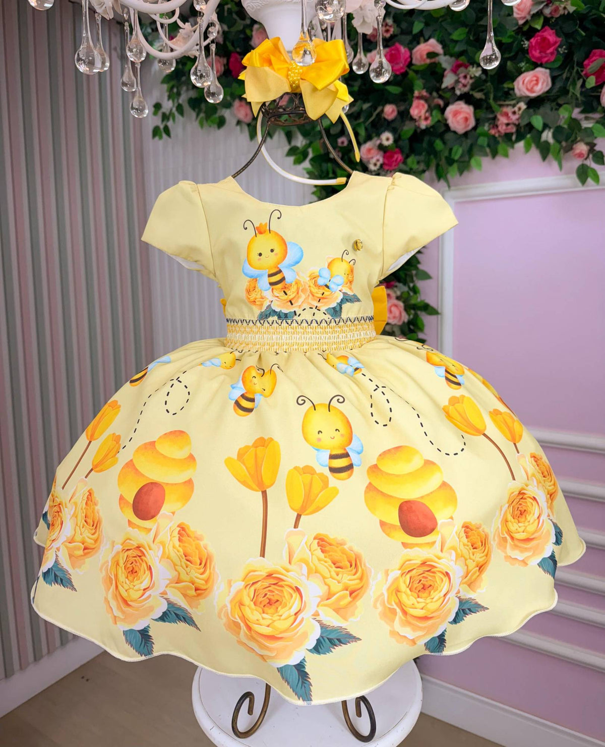 Vestido Temáticos Kids Abelha - Abelhinha (VESTTMTCKDSABLHABLN)
