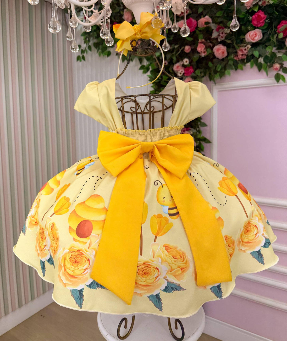Vestido Temáticos Kids Abelha - Abelhinha (VESTTMTCKDSABLHABLN)