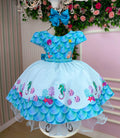 Vestido Tematicos Kids Fundo do Mar - Sereia Ariel Azul (VESTBNNCLBFNDDMRSRAZL)