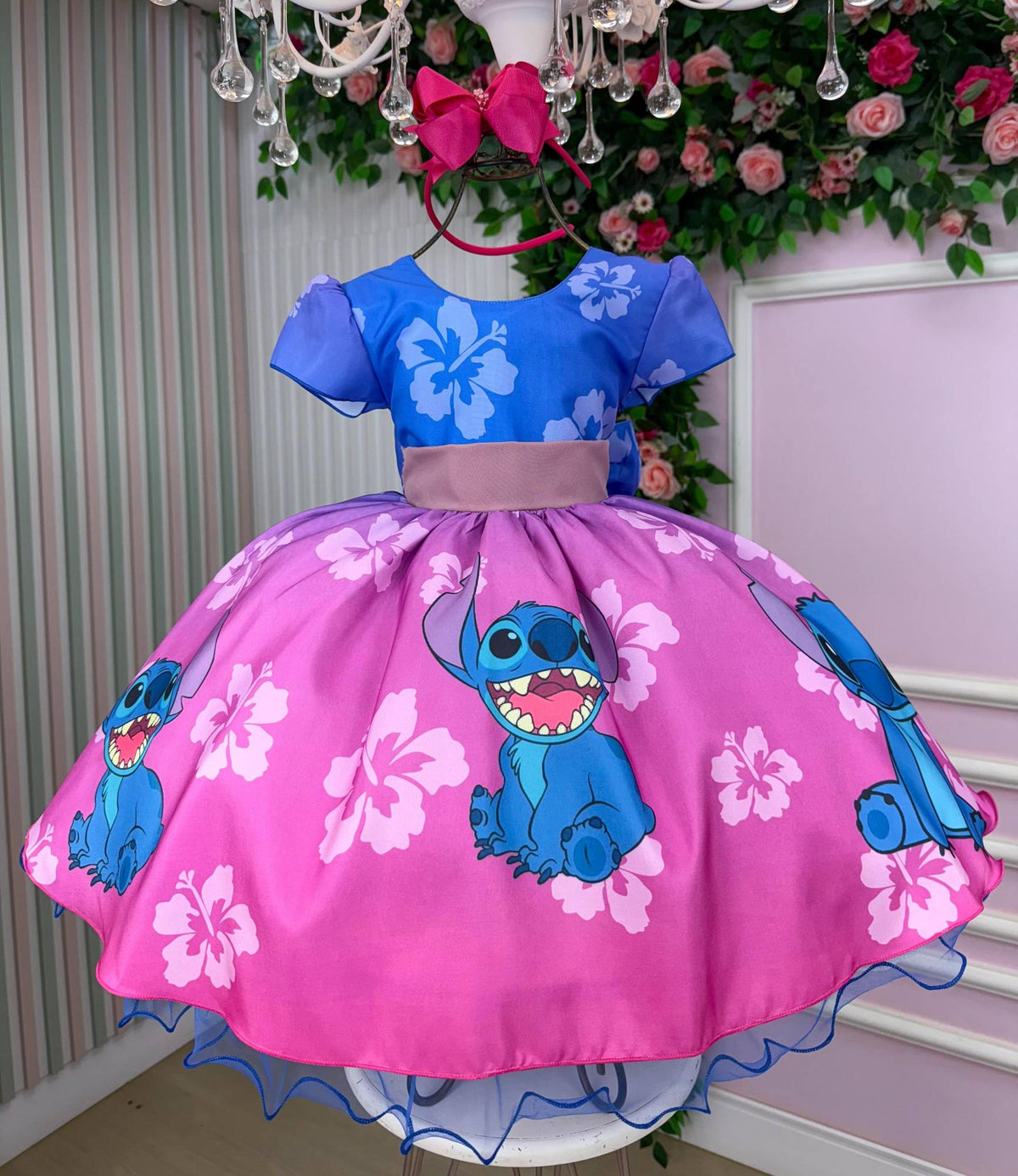 Vestido Infantil Temáticos da Gigi Lilo e Stitch (VESTINFTMCGGLLSTT)