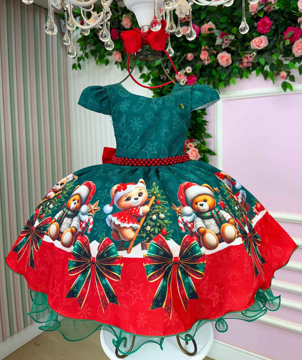 Vestido Banana Club Teddy Natalino Verde (VESTBNNCLURSNT)