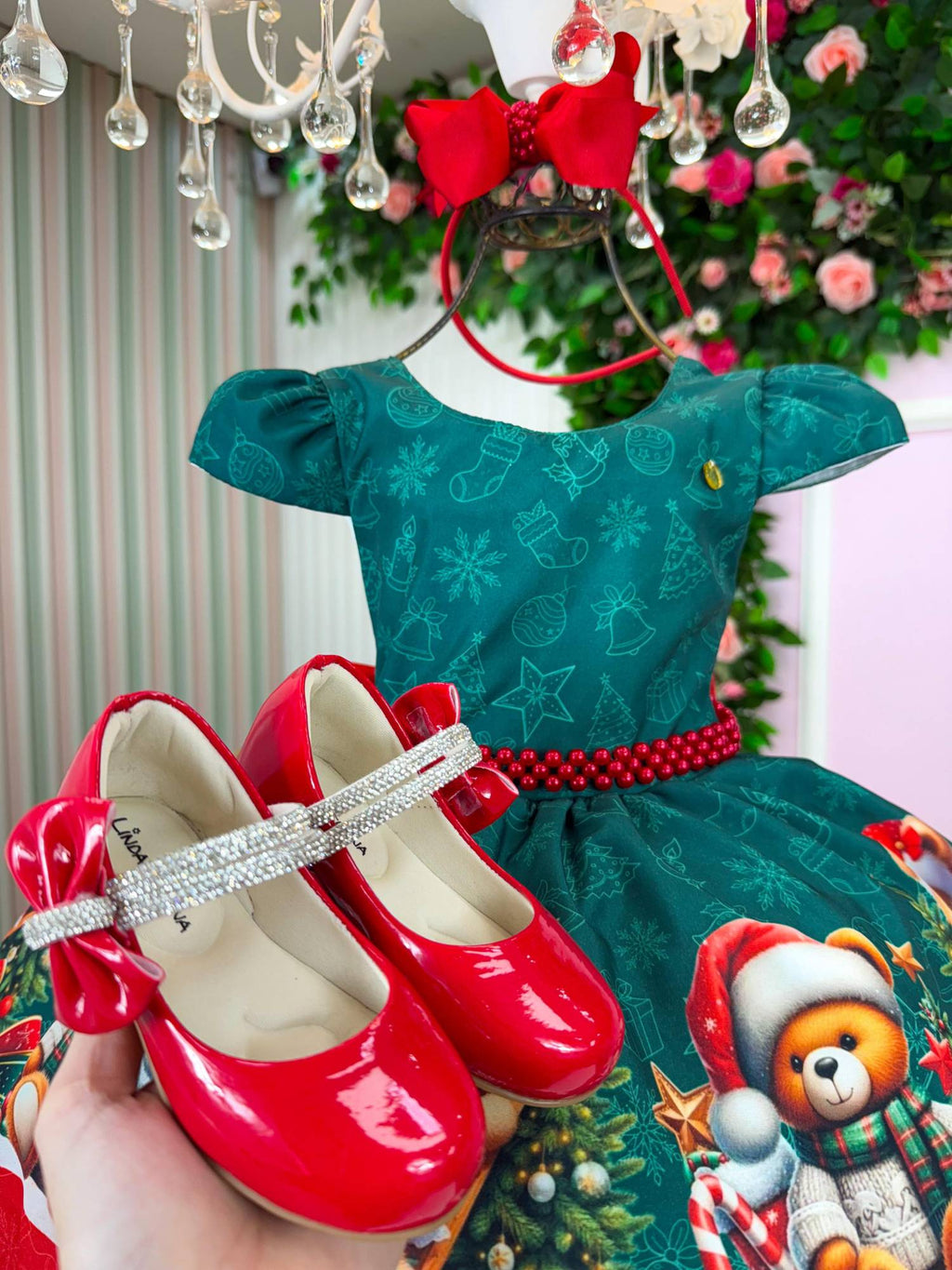 Vestido Banana Club Teddy Natalino Verde (VESTBNNCLURSNT)