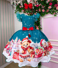 Vestido Marie Floco De Neve Verde - Natal (VESTMRIFLCDNVVRDNTL)