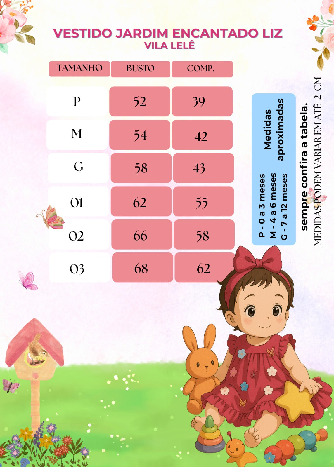 Vestido Vila Lele Jardim das Borboletas Baby Liz Branco (VESTLIZIZAZLBRAC)