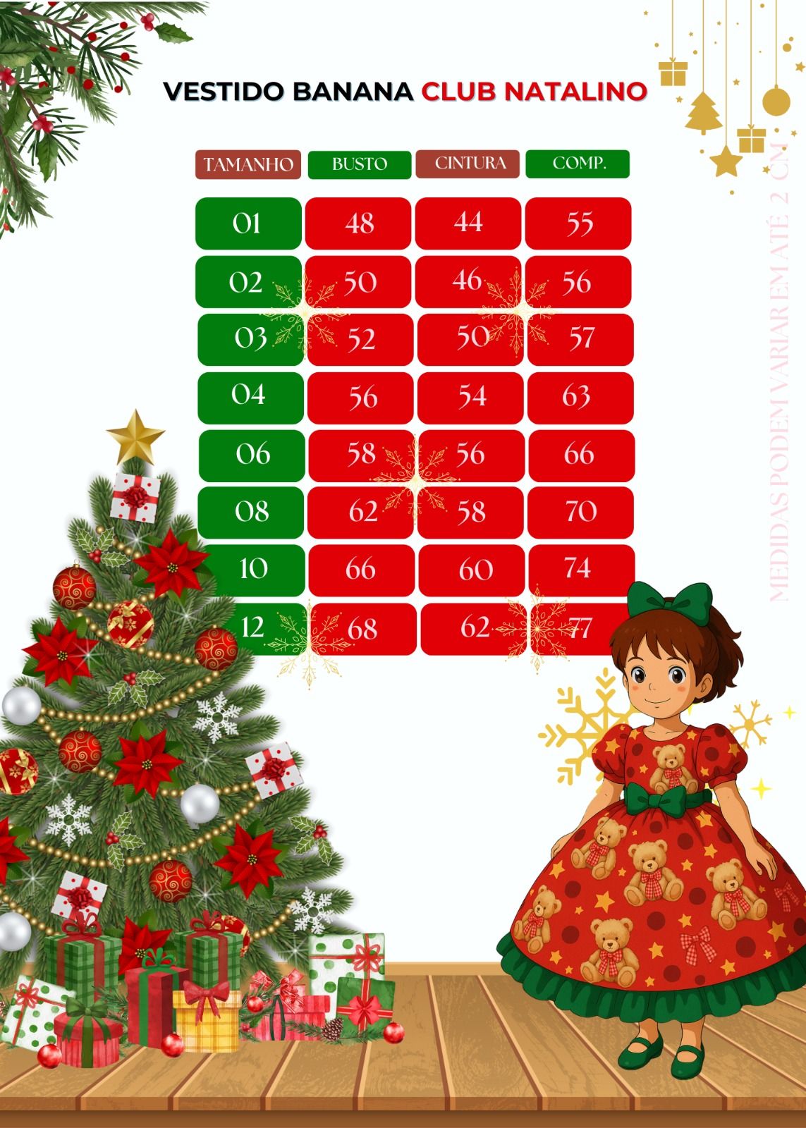 Vestido Banana Club Encanto de Natal Vermelho (VESTBNNCLBENCNTVRM)