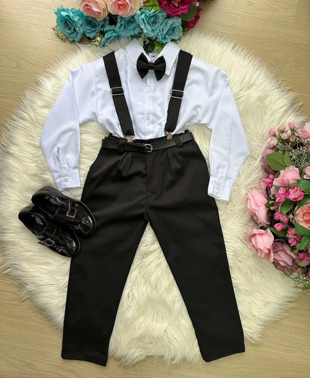 Conjunto Meninos Miss Cherry Leo Suspensorio Preto (CNJTMMMSSCHRLEOSPNPRT)