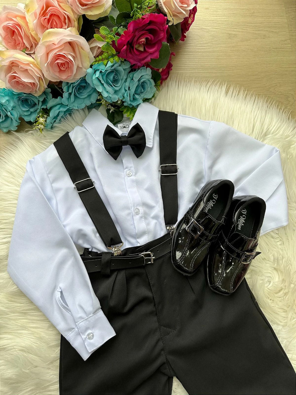 Conjunto Meninos Miss Cherry Leo Suspensorio Preto (CNJTMMMSSCHRLEOSPNPRT)