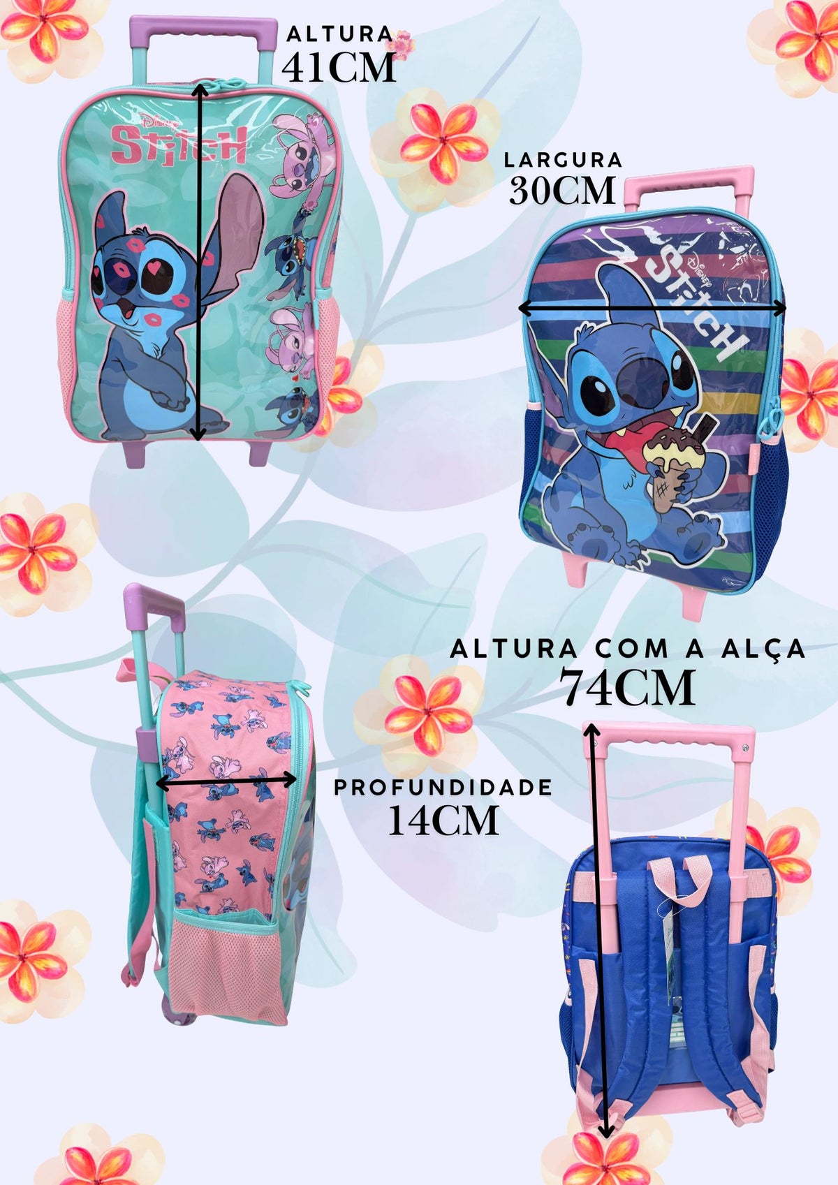 Mochila de Rodinhas Stitch (KTMCHLCSTMSLNCHRSTST)