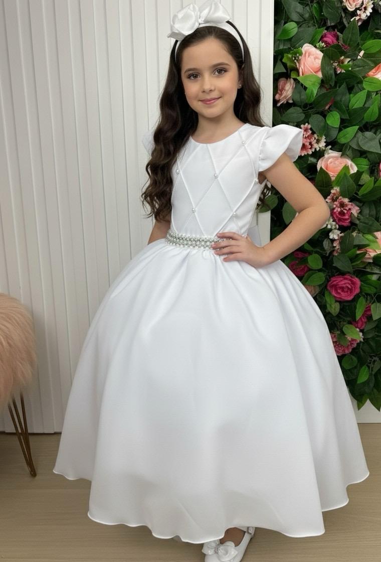 Vestido Ysa Kids Ariane Longo Branco (VESTYSAKIARILONBRA)
