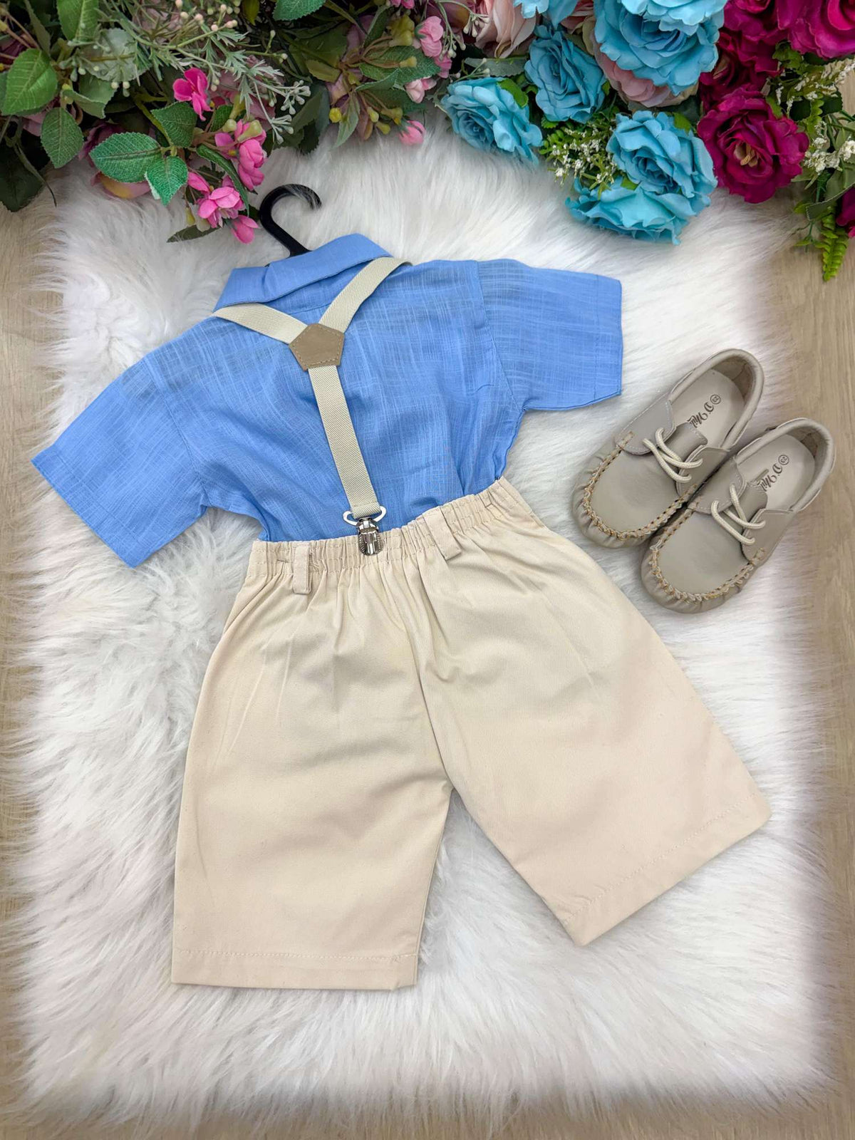Conjunto Miss Cherry Henry Azul Suspensorio Bege (CONJMSCHRHRNAZLSPN)