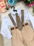 Conjunto Meninos Miss Cherry Rafael Suspensorio Caramelo-Beige (CONJMNOSRAELSPCRMELO)