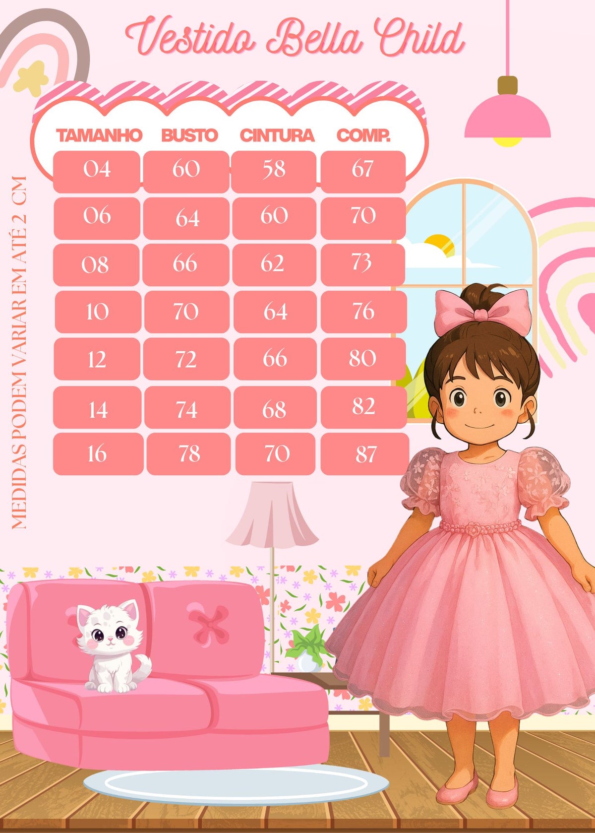 Vestido Bella Child Priscila Rosa Bebe (VESTBLACHLDPRSLRS)