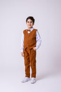 Conjunto Miss Cherry Social Leonardo Colete Caramelo