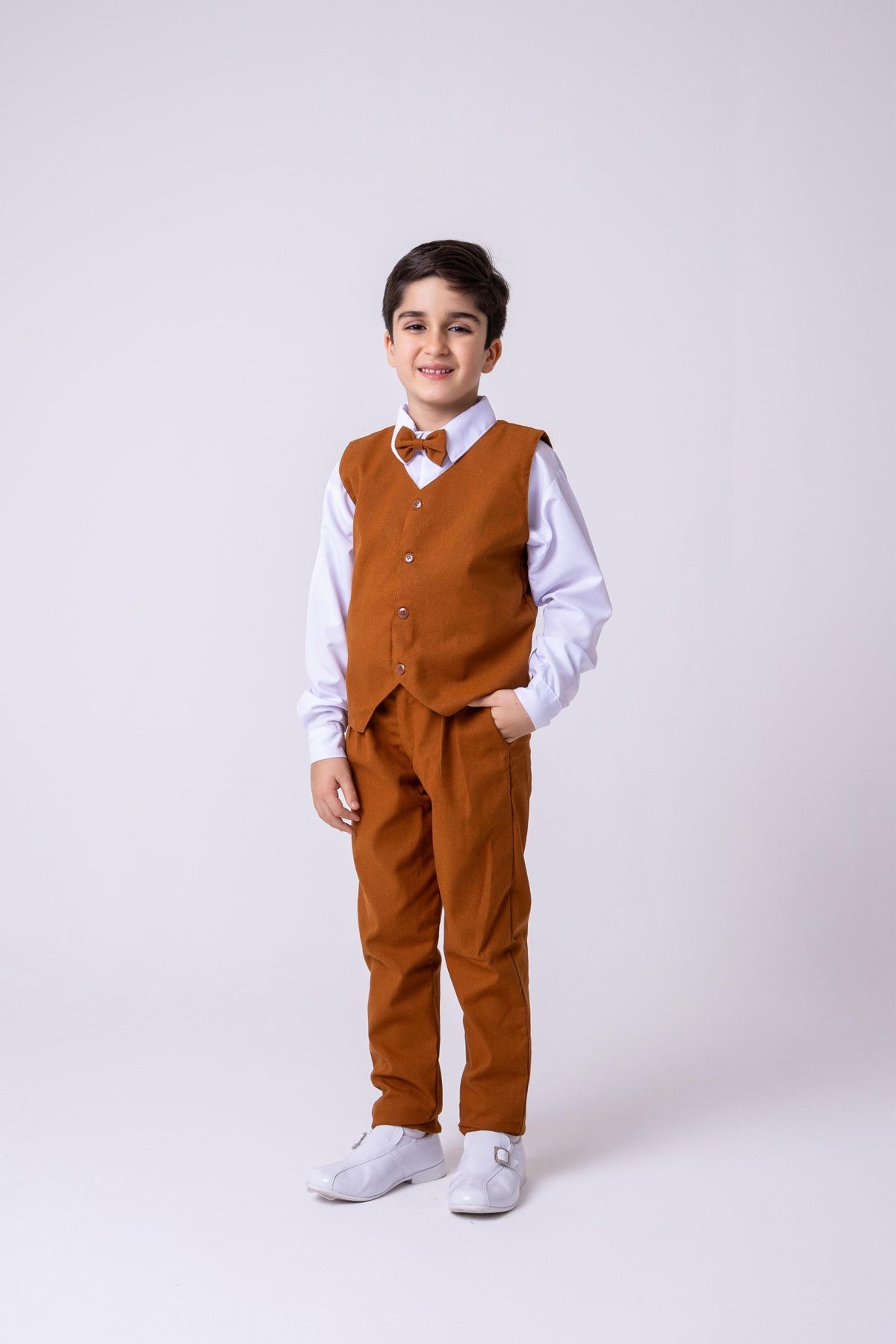 Conjunto Miss Cherry Social Leonardo Colete Caramelo