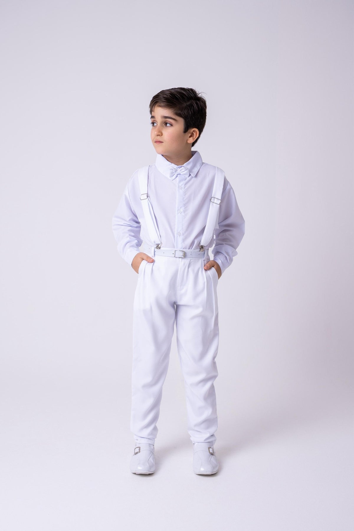 Conjunto Meninos Miss Cherry Leo Suspensorio Branco (CNJTMNNMSSCHRLEOBRNCO)
