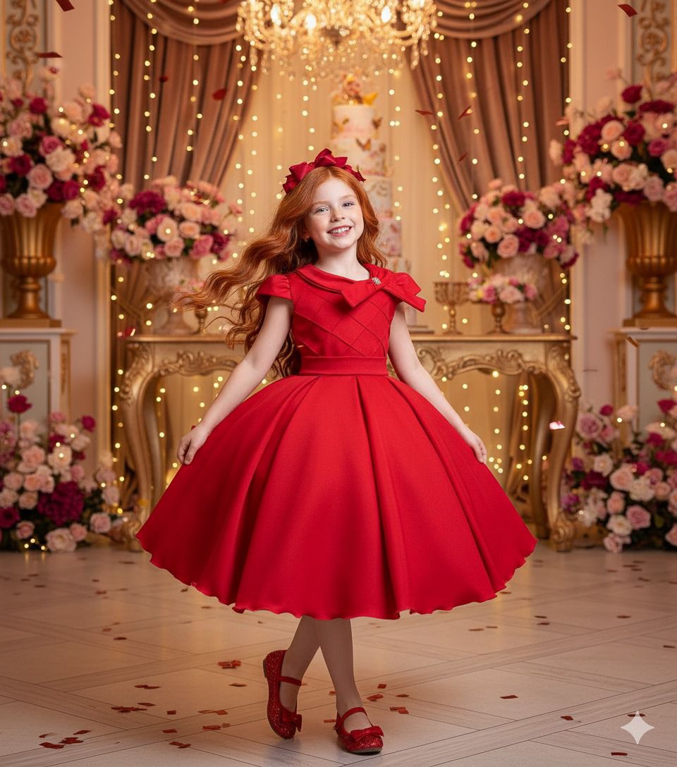 Vestido Bella Child Ravena Vermelho (VESTBLLCHLDRVVM)