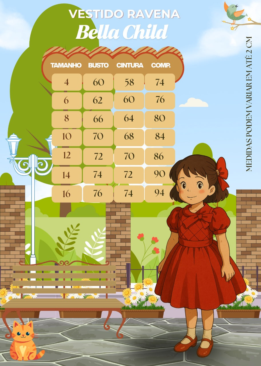 Vestido Bella Child Ravena Vermelho (VESTBLLCHLDRVVM)