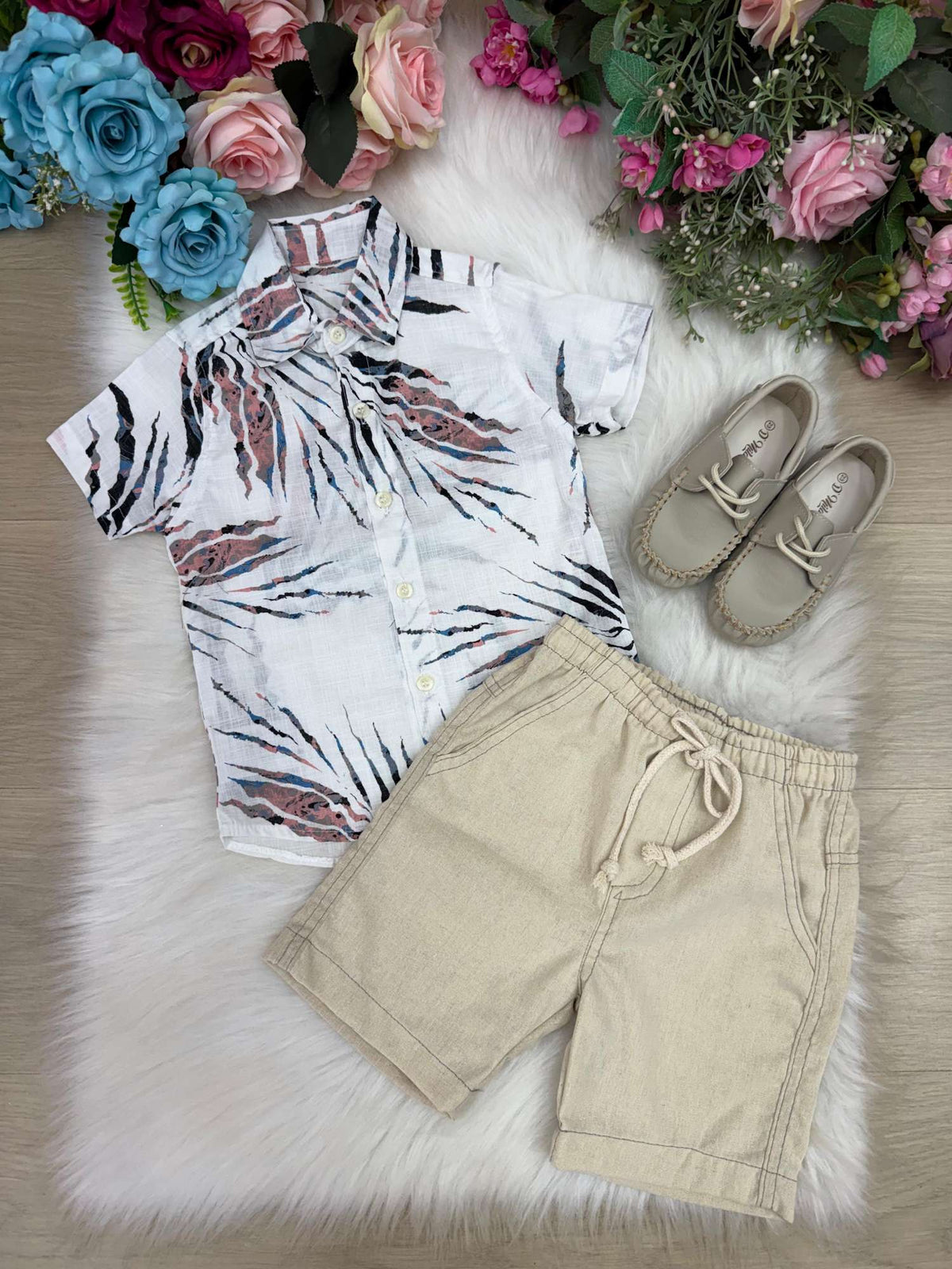 Conjunto Meninos Lucas Banana Club Shorts Linho (CNJTMNNLCBNNCLBSTHLN)