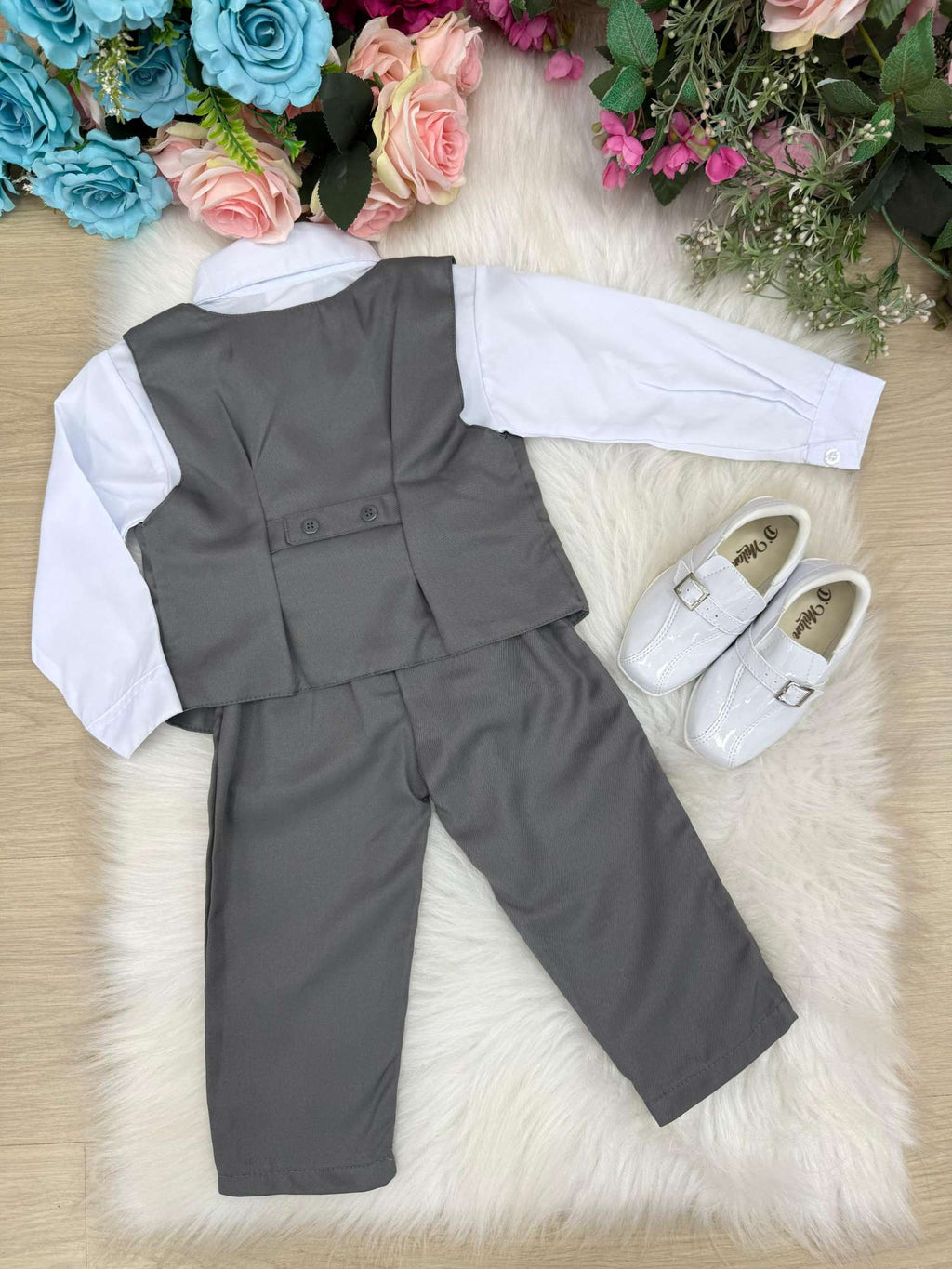 Conjunto Miss Cherry Social Leonardo Colete Cinza Grafite (CNJTMSSCHRSCLCLTCNZ)