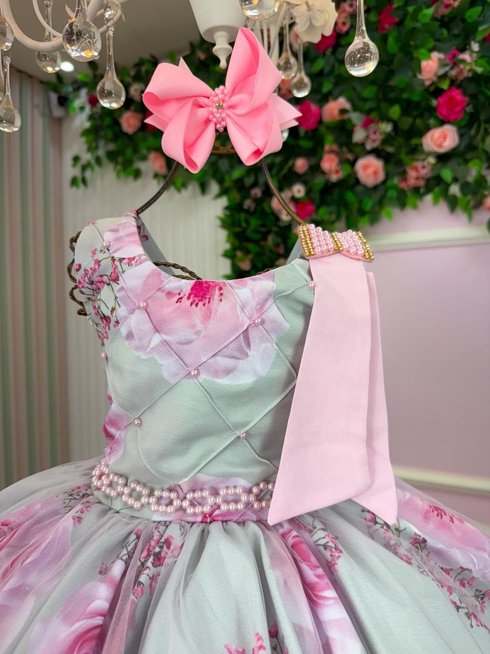 Vestido Bella Child Celina Florido Verde Claro (VESTBLLCHLDCLFLVRCL)