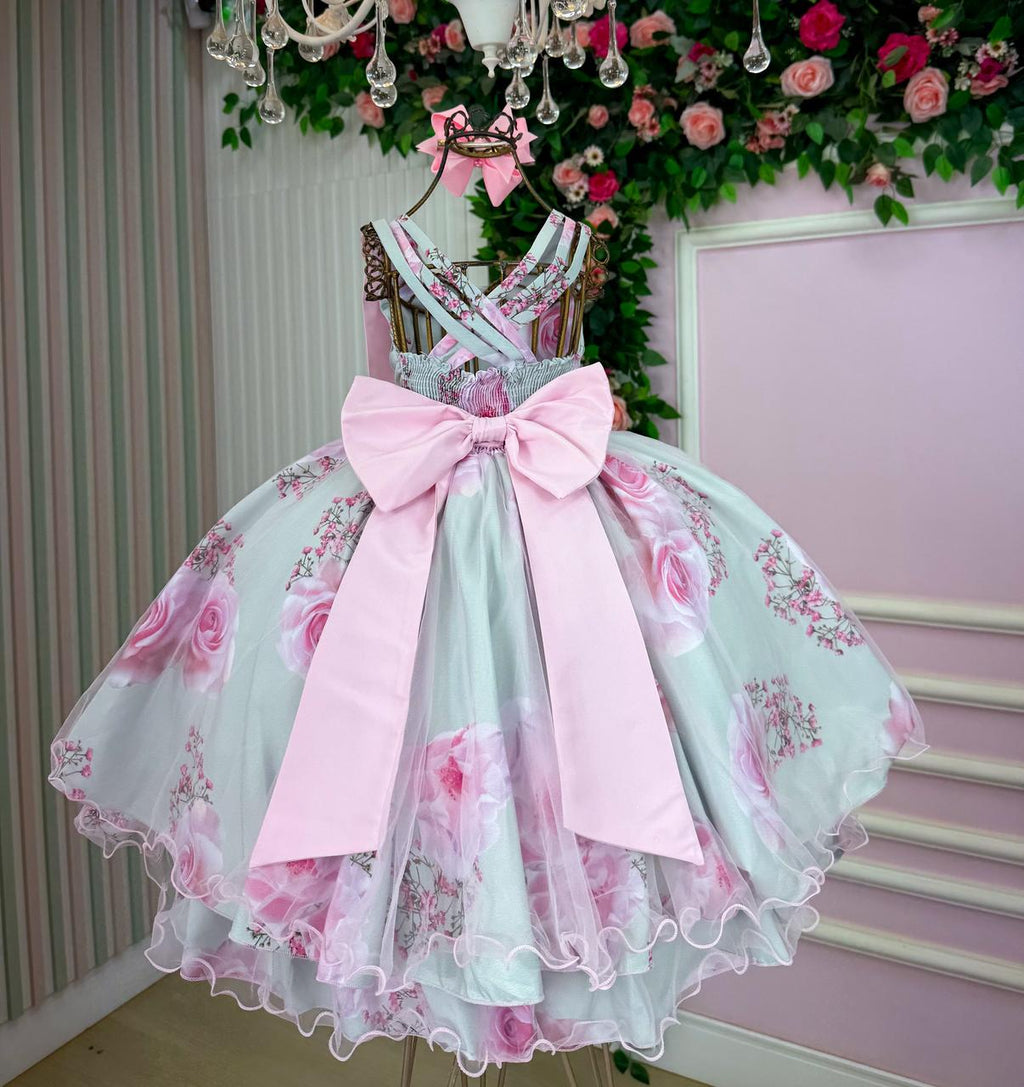 Vestido Bella Child Celina Florido Verde Claro (VESTBLLCHLDCLFLVRCL)