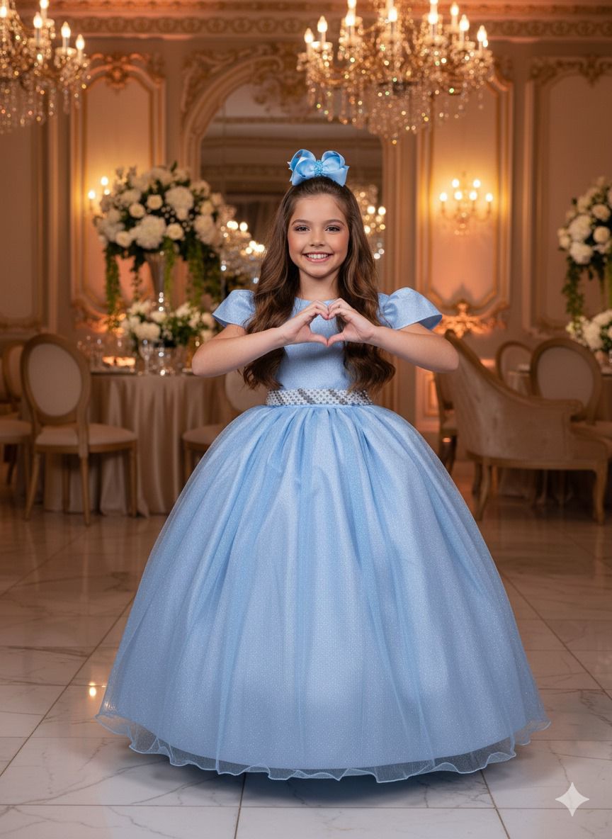 Vestido Marie Longo Heloisa Azul Bebe (VESTMRELNFHOLLSAZUBB)